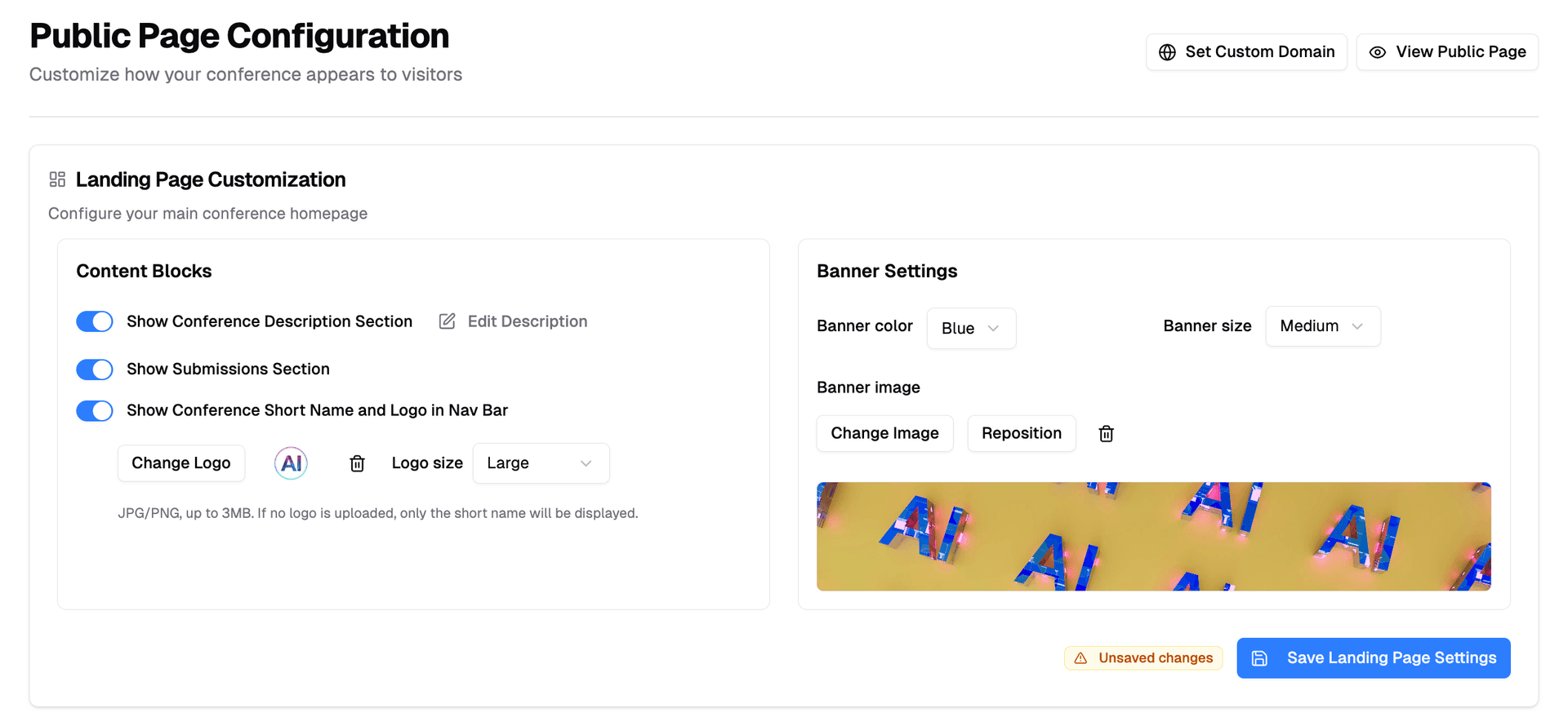 Build beautiful conference websites in minutes
