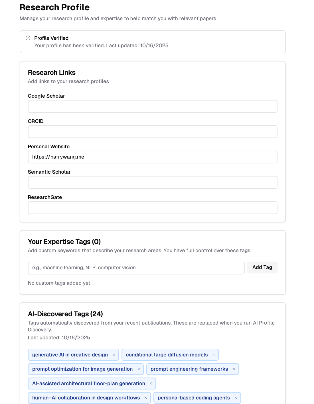 AI Profile Discovery Results