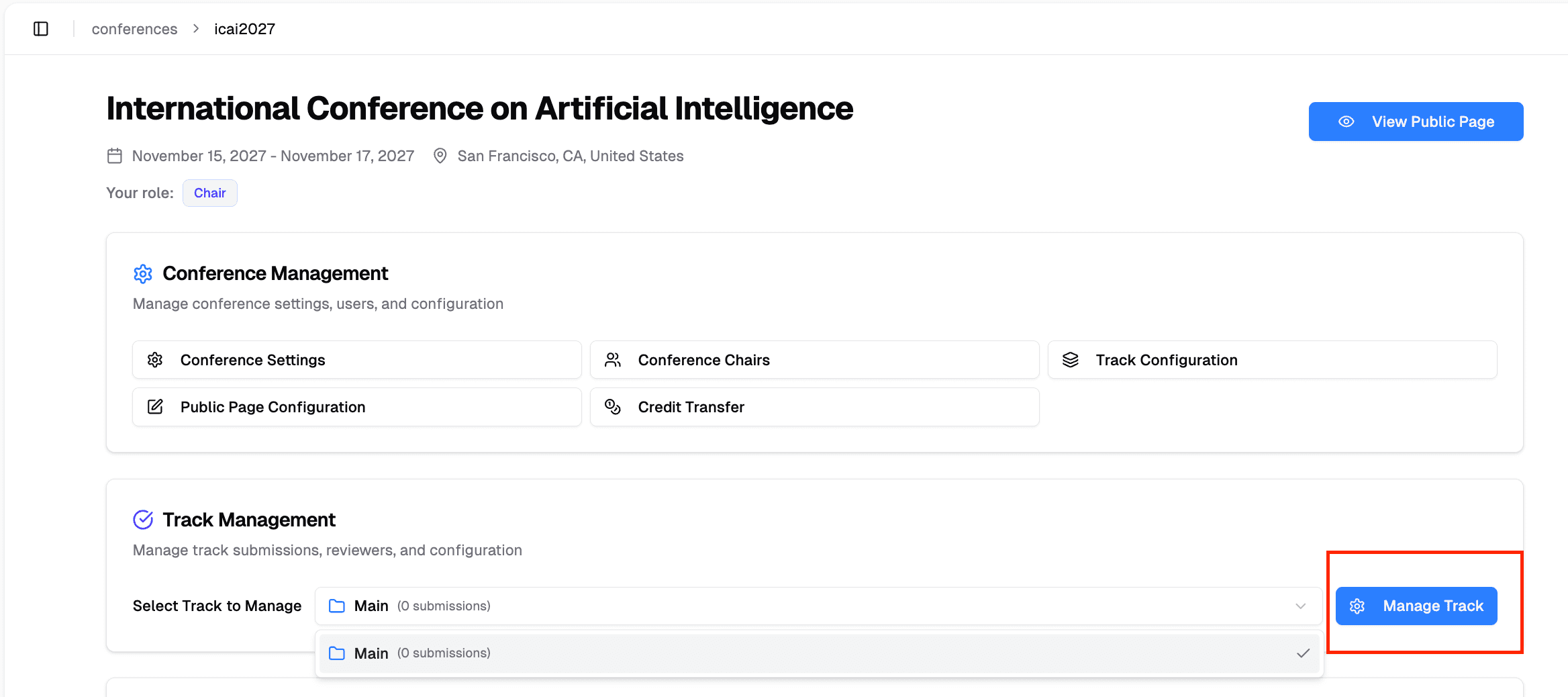 Manage Track Option 2