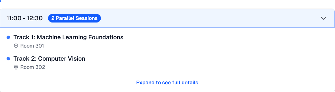 Parallel Sessions Example