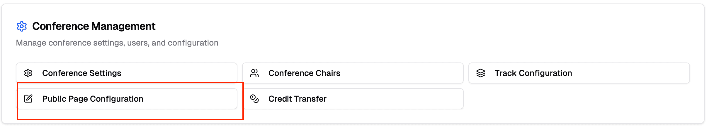 Public Page Configuration