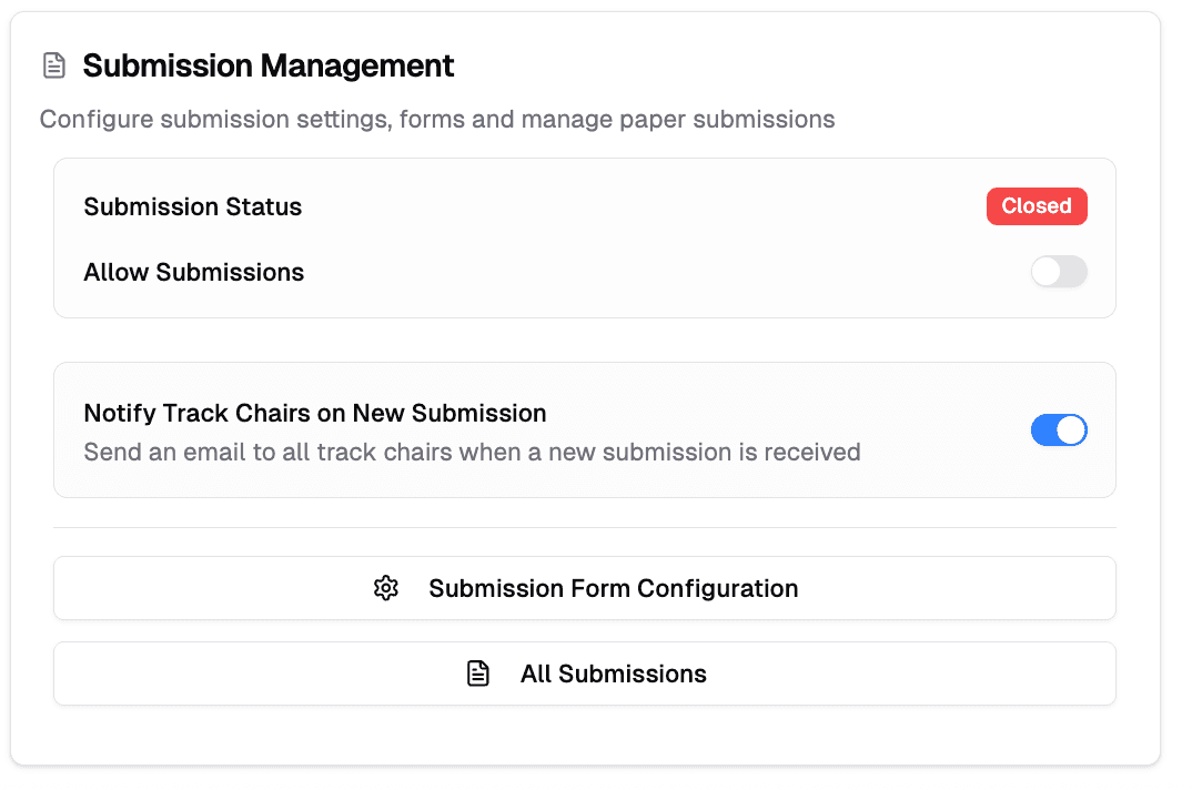Submission Closed Status