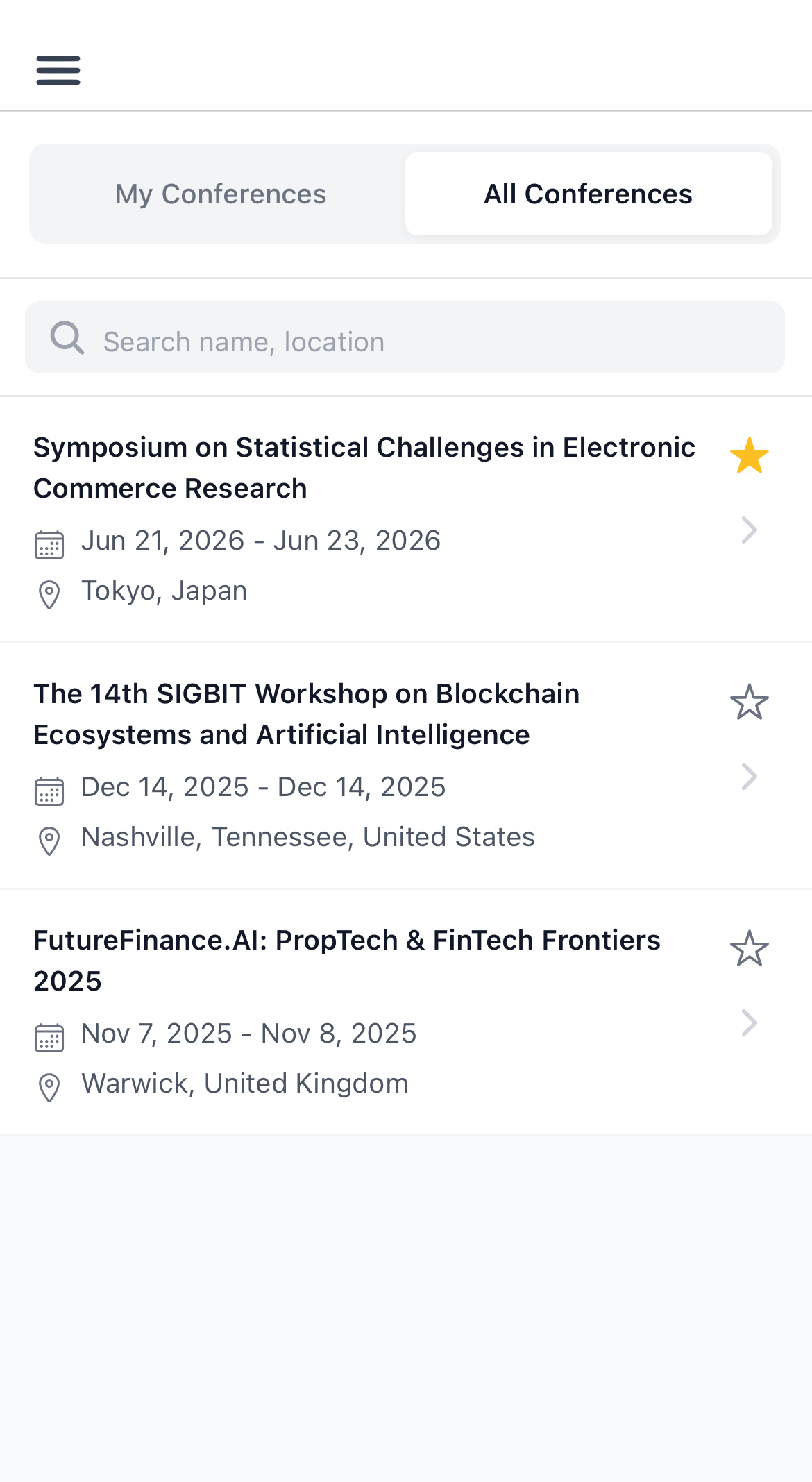 Browse All Conferences